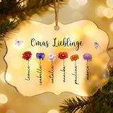 Personalisierter Weihnachtsbaumschmuck mit Namen für Oma – Omas Liebling – Motiv 3