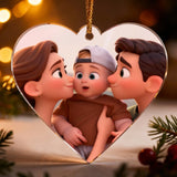 Acrylherz für Weihnachten als Baumschmuck mit kreativer Illustration mit eigenem Foto selbst gestalten von Love & Faith