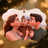 Weihnachtsbaumschmuck für Weihnachten als Baumschmuck mit kreativer Illustration mit eigenem Foto selbst gestalten von Love & Faith