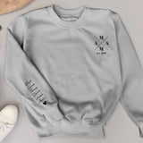 Anthrazit Pullover für Papa mit Kindernamen personalisierte Geschenkidee zum Vatertag von Love & Faith