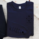 Navyblauer Pullover für Papa mit Kindernamen personalisierte Geschenkidee zum Vatertag von Love & Faith