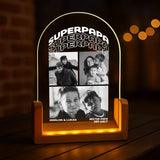 runder LED Aufsteller Portrait mit Holzsockel mit eigenen Fotos personalisiert von Love & Faith