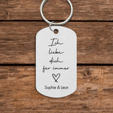 Personalisierter Schlüsselanhänger mit Farbdruck für Paare mit Foto von Love & Faith