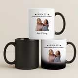 Weiße Fototasse individuell gestalten für Freundinnen Geschenk mit Love & Faith