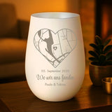weiß-silber Windlicht graviert mit "Ich liebe dich" als Geschenk für Partner mit Love & Faith personalisiert