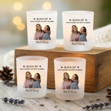 Personalisierter Teelichthalter für Freundinnen mit mit Foto-Upload und Spruch von Love & Faith