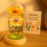 Ewige Sonnenblume in Glaskuppel als Valentinstagsgeschenk von Love & Faith