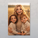 Cartoon Love Mama - Personalisertes Poster mit Cartoon Effekt für Mama