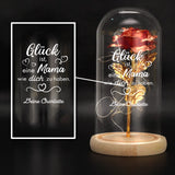 Ewige Rose in Glaskuppel mit "Glück ist es eine Mama zu haben" personalisiertes Geschenk zum Muttertag von Love & Faith