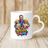 Weiße Tasse mit Herzhenkel und personalisiertem Namen – romantische Geschenkidee von Love & Faith