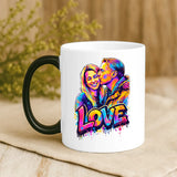 Magische Tasse mit Thermo-Farbwechsel und personalisiertem Namen – witzige Geschenkidee von Love & Faith