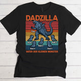 Dadzilla Eltern-T-Shirt personalisiert – Detailansicht, Geschenk für Papa zum Vatertag von Love & Faith