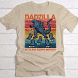 Dadzilla Eltern-T-Shirt personalisiert – Nahaufnahme, Geschenk für Papa zum Vatertag von Love & Faith