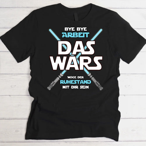 Möge der Ruhestand mit dir sein - Personalisiertes T-Shirt zur Rente für Sci Fi Fans