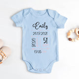 hellblau kurzarm Babybody personalisierbar mit Namen - gefertigt con Love & Faith