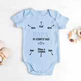 hellblau kurzarm Babybody personalisierbar mit Namen - gefertigt con Love & Faith