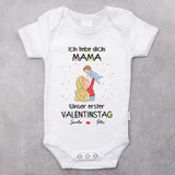 weißer kurzarm Babybody personalisierbar mit Namen - gefertigt con Love & Faith