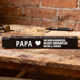 schwarzer 2m Zollstock mit eigenem Foto und Namen personalisiert als Geschenk für Partner von Love & Faith