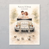 Der schönste Tag - personalisiertes Poster für Paare zur Hochzeit mit Wasserfarben-Effekt