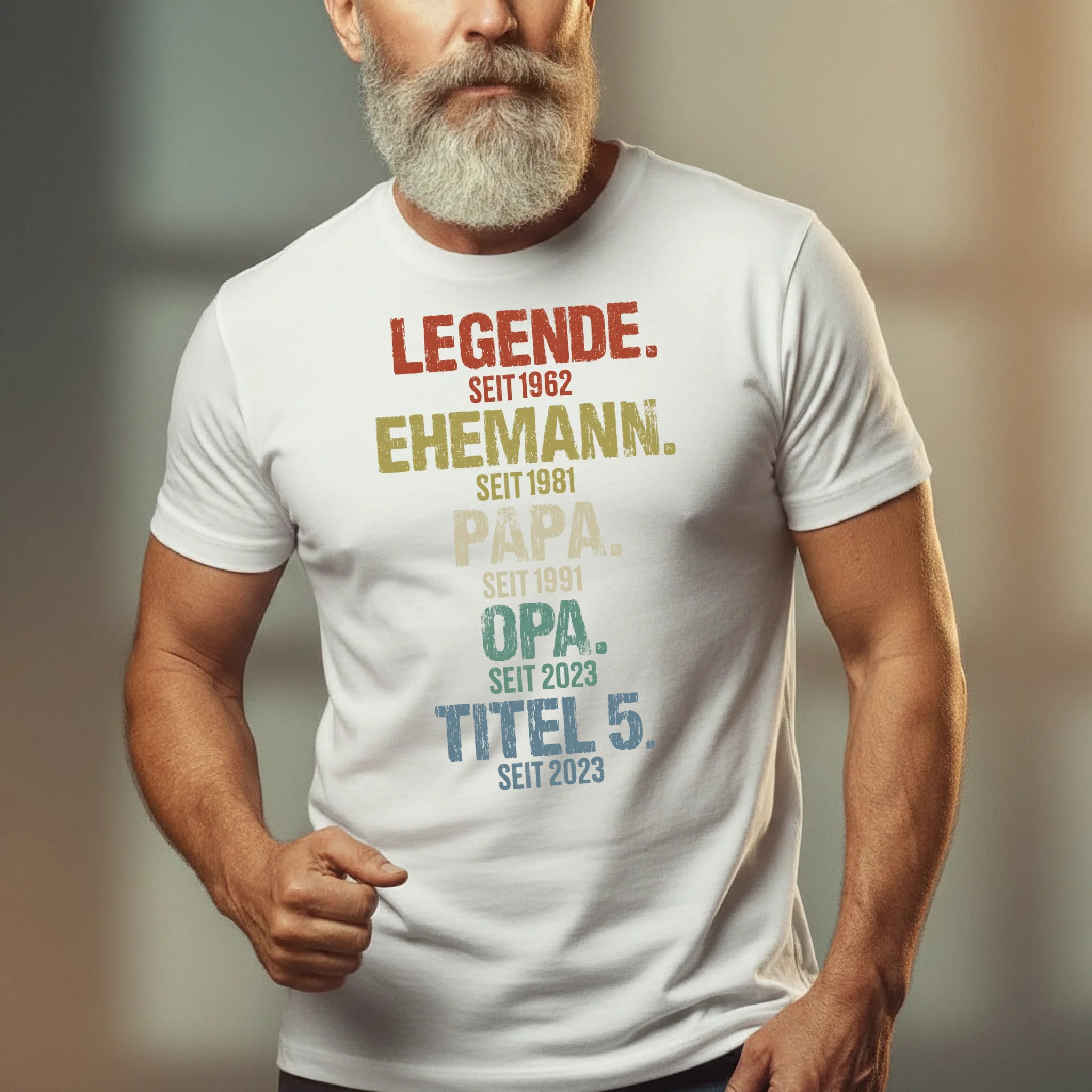 weißes T-Shirt für Männer mit persönlichem Aufdruck Legende, Ehemann, Papa individuelles Vatertagsgeschenk von Love & Faith