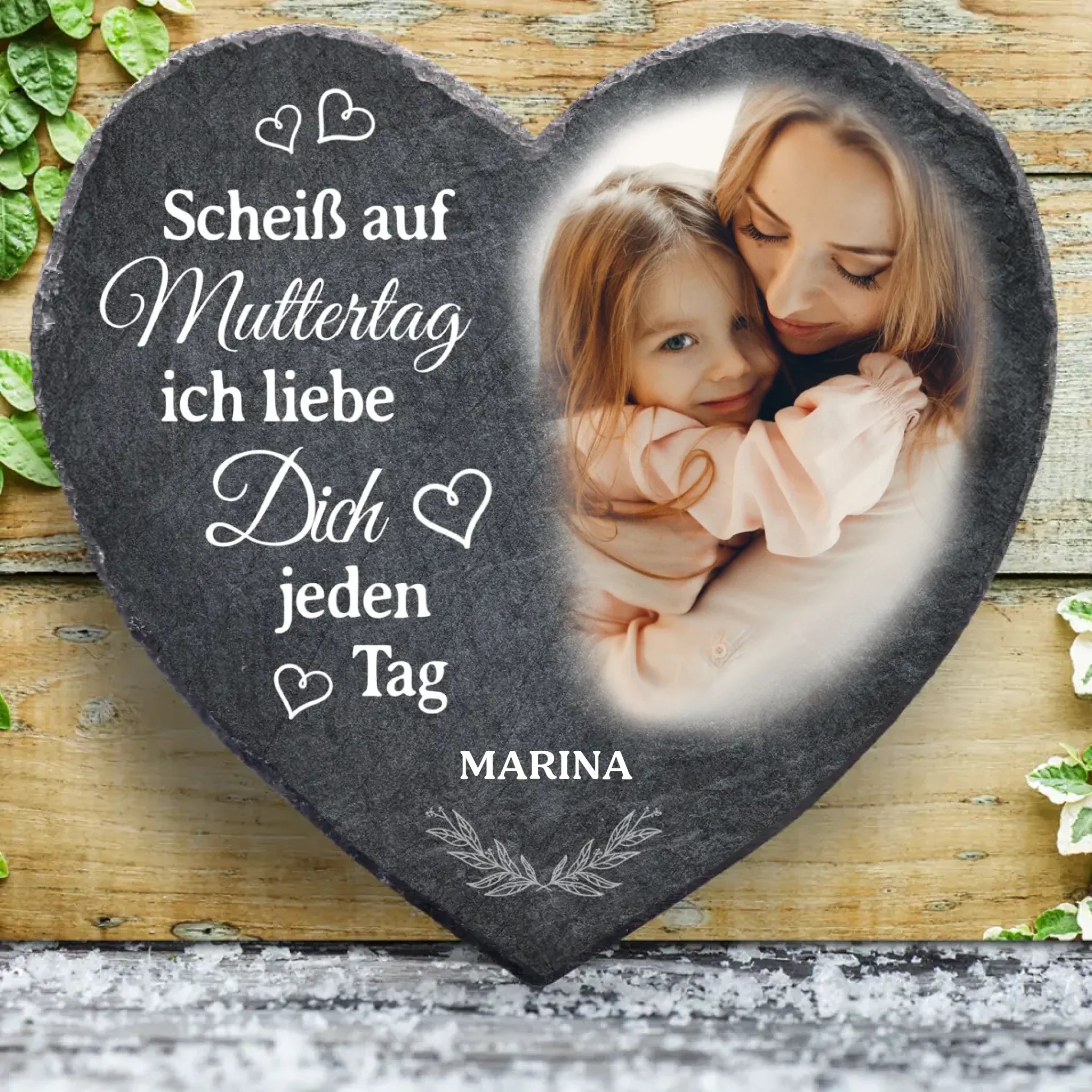 Personalisiertes Schieferherz für Mama zum Muttertag Muttertag