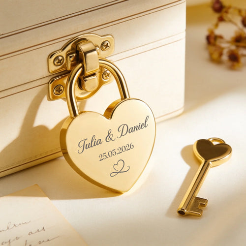 Personalisiertes Herzschloss mit Gravur für Paare – Ich liebe dich – Motiv 2