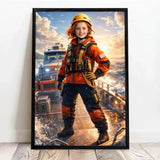 Personalisiertes Poster mit epischer Wasser-Szene für Kids Rettungsboot – Motiv 4