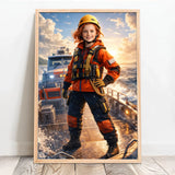 Personalisiertes Poster mit epischer Wasser-Szene für Kids Rettungsboot – Motiv 10