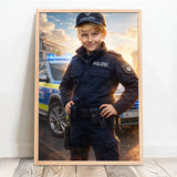Personalisiertes Poster mit epischer Polizei-Szene für Kids Polizei – Motiv 10