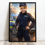 Personalisiertes Poster mit epischer Polizei-Szene für Kids Polizei – Motiv 6