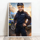 Personalisiertes Poster mit epischer Polizei-Szene für Kids Polizei – Motiv 7