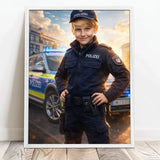 Personalisiertes Poster mit epischer Polizei-Szene für Kids Polizei – Motiv 8