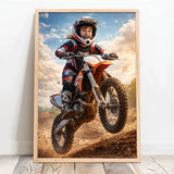 Personalisiertes Poster mit epischer Biker-Szene für Kids Motorrad – Motiv 12