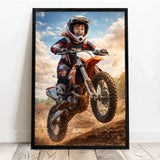 Personalisiertes Poster mit epischer Biker-Szene für Kids Motorrad – Motiv 4