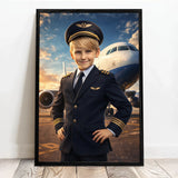 Personalisiertes Poster mit epischer Flugzeug-Szene für Kids Pilot – Motiv 6