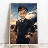 Personalisiertes Poster mit epischer Flugzeug-Szene für Kids Pilot – Motiv 7