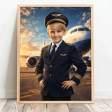 Personalisiertes Poster mit epischer Flugzeug-Szene für Kids Pilot – Motiv 11