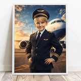 Personalisiertes Poster mit epischer Flugzeug-Szene für Kids Pilot – Motiv 8