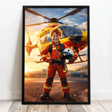 Personalisiertes Poster mit epischer Hubschrauber-Szene für Kids Held der Lüfte – Motiv 4