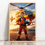 Personalisiertes Poster mit epischer Hubschrauber-Szene für Kids Held der Lüfte – Motiv 10
