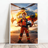 Personalisiertes Poster mit epischer Hubschrauber-Szene für Kids Held der Lüfte – Motiv 9