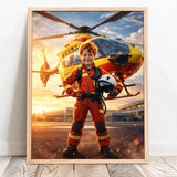 Personalisiertes Poster mit epischer Hubschrauber-Szene für Kids Held der Lüfte – Motiv 11