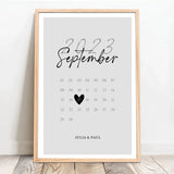 Personalisiertes Poster für Paare im Kalender Design zum Jahrestag Unser Tag – Motiv 10