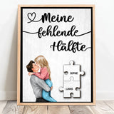 Personalisiertes Poster für Paare mit Puzzleteildesign Meine fehlende Hälfte – Motiv 11