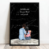 Personalisiertes Poster für Paare Sternenhimmel – Motiv 4