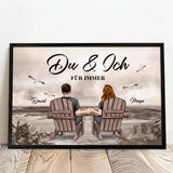 Personalisiertes Poster für Paare mit Blick aufs Meer Du und Ich – Motiv 4