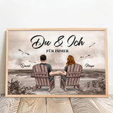 Personalisiertes Poster für Paare mit Blick aufs Meer Du und Ich – Motiv 10