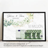 Personalisiertes Poster zur Hochzeit als Geldgeschenk Eure erste Million – Motiv 4