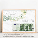 Personalisiertes Poster zur Hochzeit als Geldgeschenk Eure erste Million – Motiv 10