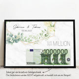 Personalisiertes Poster zur Hochzeit als Geldgeschenk Eure erste Million – Motiv 6
